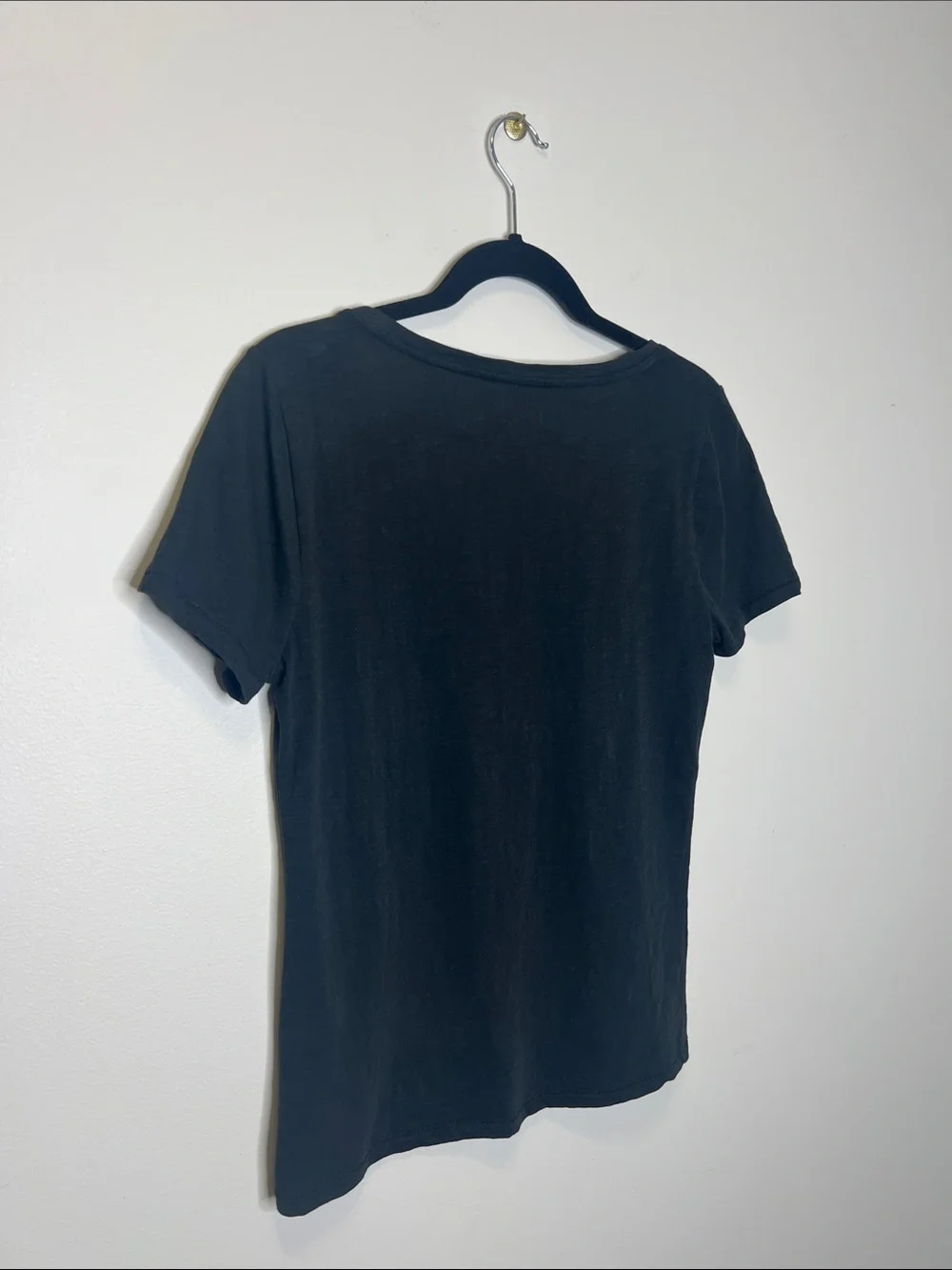 J. Crew Vintage Cotton Classic V Neck Black Tee size Small